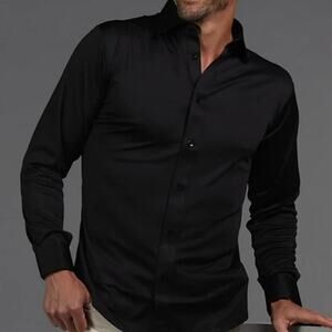 Collars & Co Quattro Flex Dress Shirt in black Size M